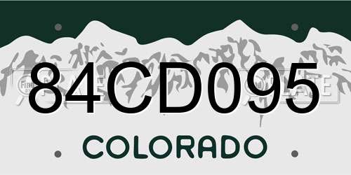84CD095 Colorado License Plate