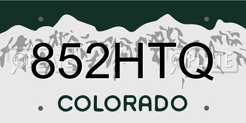 852HTQ Colorado License Plate