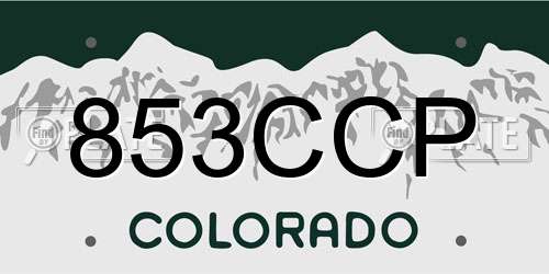 853CCP Colorado License Plate