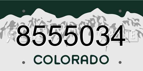 8555034 Colorado License Plate