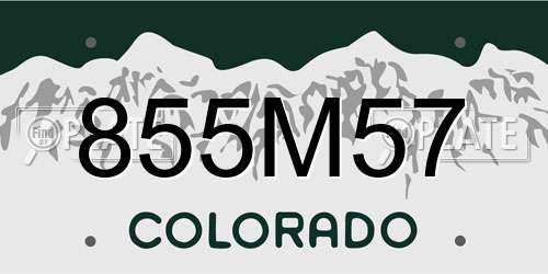 855M57 Colorado License Plate