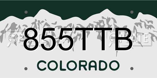 855TTB Colorado License Plate