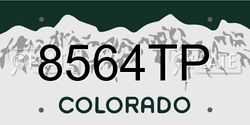8564TP Colorado License Plate