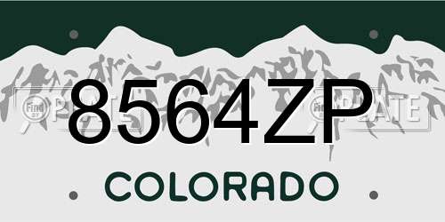 8564ZP Colorado License Plate