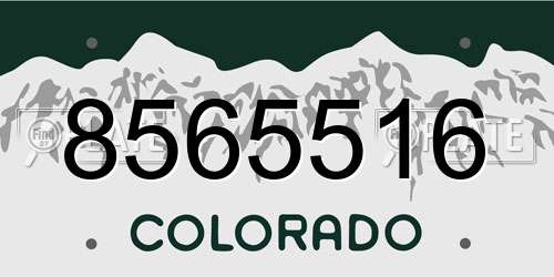 8565516 Colorado License Plate