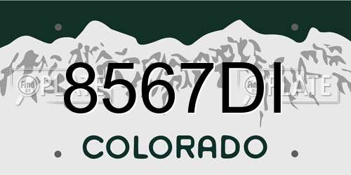 8567DI Colorado License Plate