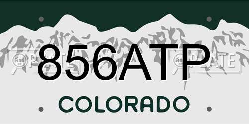 856ATP Colorado License Plate
