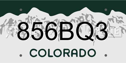 856BQ3 Colorado License Plate
