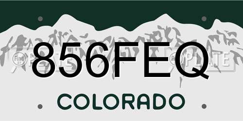 856FEQ Colorado License Plate