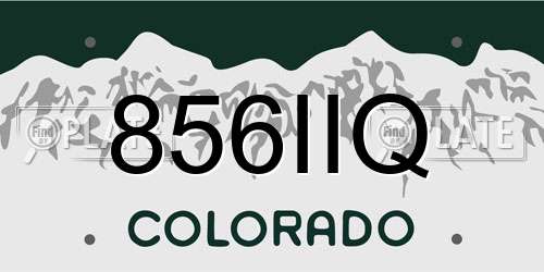 856IIQ Colorado License Plate