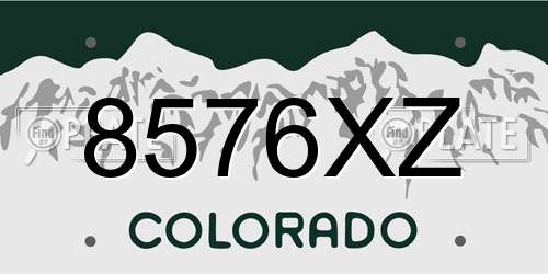 8576XZ Colorado License Plate