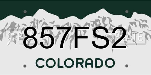 857FS2 Colorado License Plate