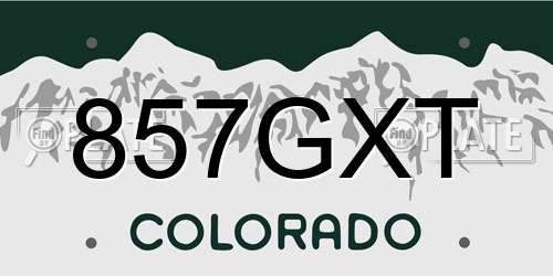 857GXT Colorado License Plate