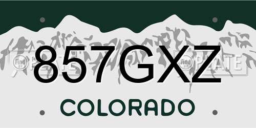 857GXZ Colorado License Plate
