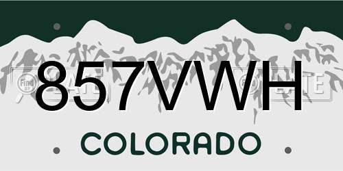 857VWH Colorado License Plate