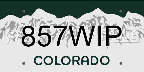857WIP Colorado License Plate
