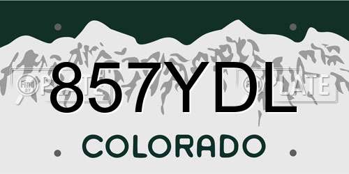 857YDL Colorado License Plate