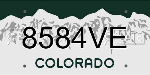 8584VE Colorado License Plate