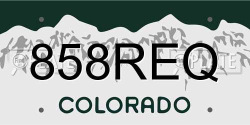858REQ Colorado License Plate