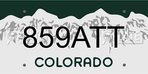 859ATT Colorado License Plate