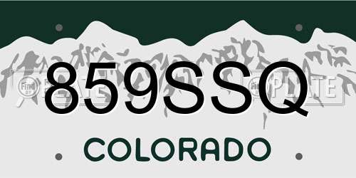 859SSQ Colorado License Plate