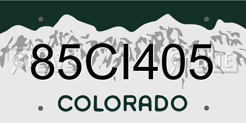 85CI405 Colorado License Plate