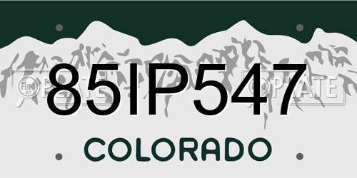 85IP547 Colorado License Plate