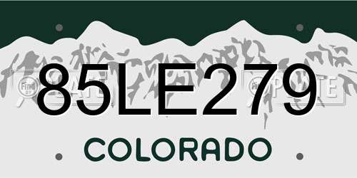 85LE279 Colorado License Plate
