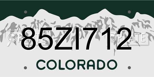85ZI712 Colorado License Plate