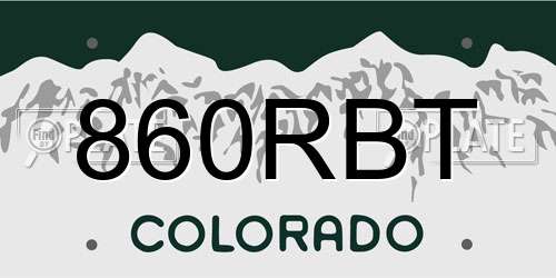 860RBT Colorado License Plate