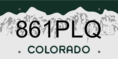 861PLQ Colorado License Plate
