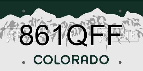 861QFF Colorado License Plate