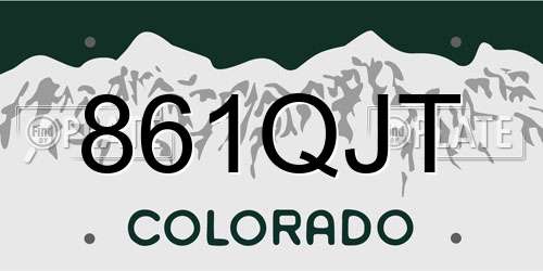 861QJT Colorado License Plate