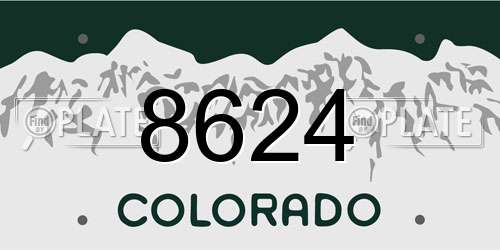 8624 Colorado License Plate