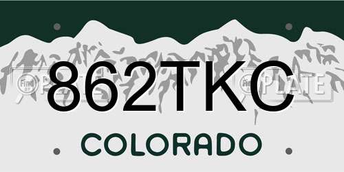 862TKC Colorado License Plate