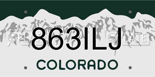 863ILJ Colorado License Plate