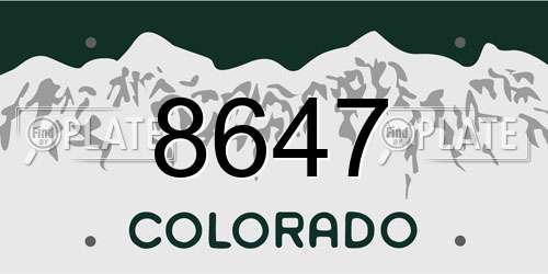 8647 Colorado License Plate