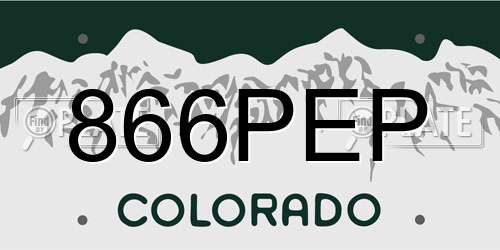 866PEP Colorado License Plate