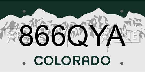 866QYA Colorado License Plate