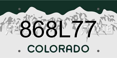 868L77 Colorado License Plate