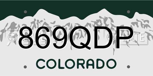 869QDP Colorado License Plate