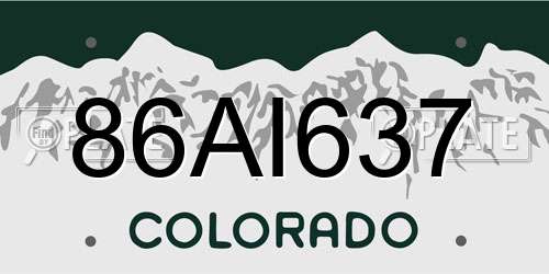 86AI637 Colorado License Plate