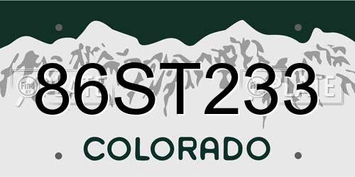 86ST233 Colorado License Plate