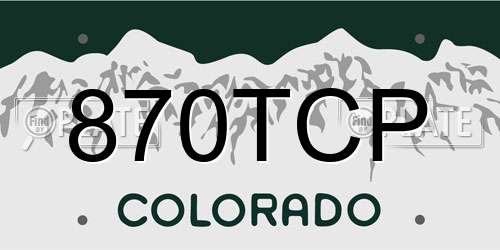 870TCP Colorado License Plate