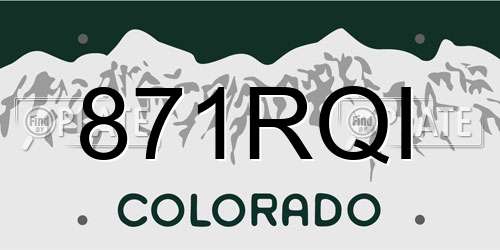 871RQI Colorado License Plate