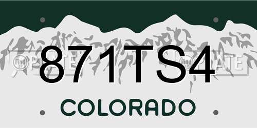 871TS4 Colorado License Plate