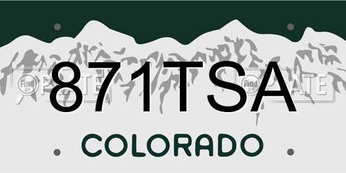 871TSA Colorado License Plate