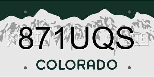 871UQS Colorado License Plate