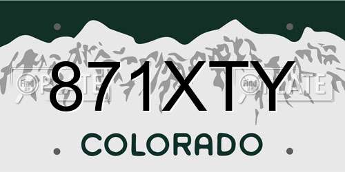 871XTY Colorado License Plate