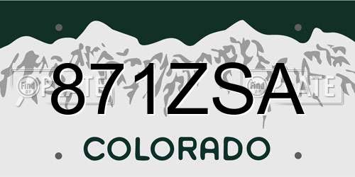 871ZSA Colorado License Plate